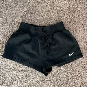 Nike Black Women's Athletic Shorts with White Swoosh